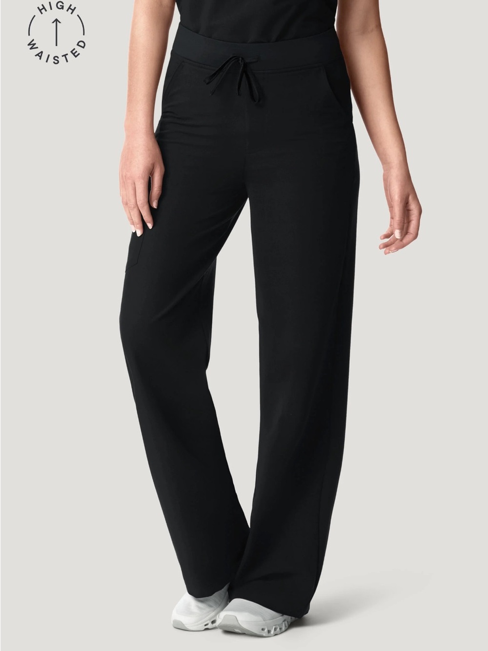 Comfort High-Waisted Black Wide-Leg Pants and Mandarian Dolman top